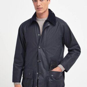 Barbour Beaufort Wax Jacket - Navy, Men's Medium